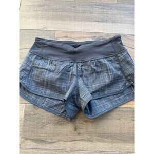 Lululemon Run Speed Short Shale Stripe Gray Pink Size 4
